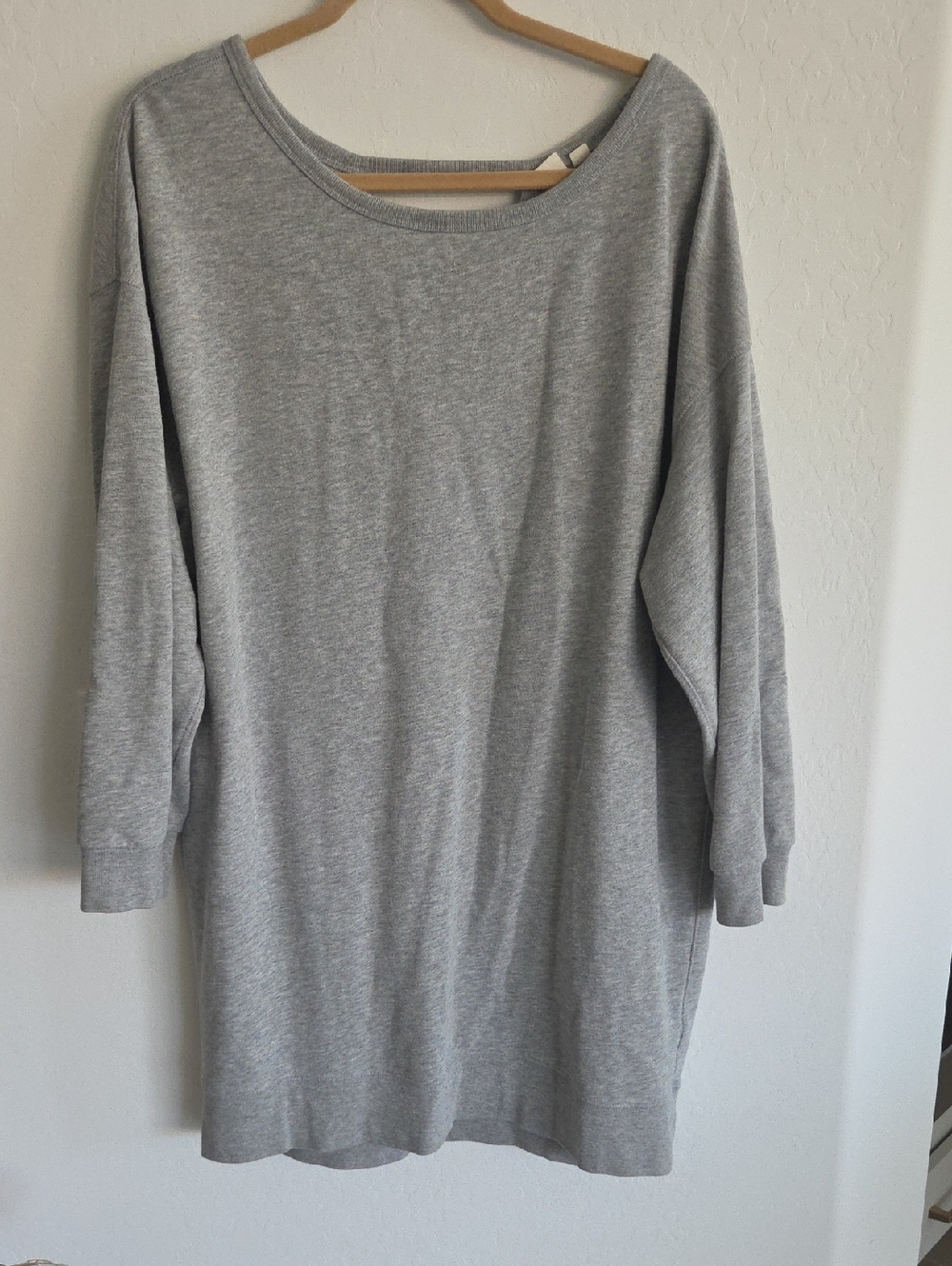 GAP Light Gray Women's Scoop Neck Sweatshirt Dress